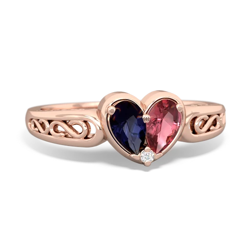 sapphire-tourmaline filligree ring