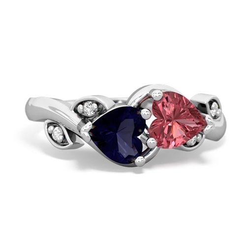 sapphire-tourmaline floral keepsake ring