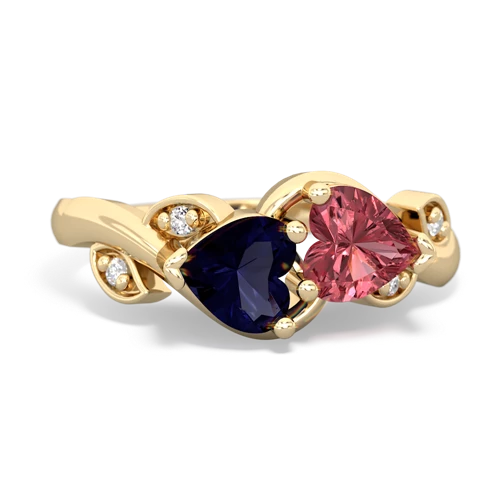 sapphire-tourmaline floral keepsake ring