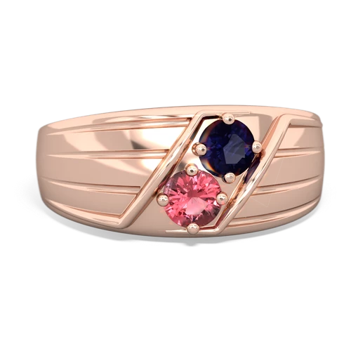 sapphire-tourmaline mens ring