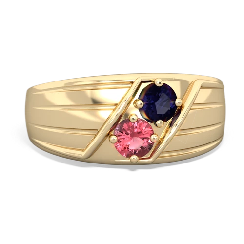 sapphire-tourmaline mens ring