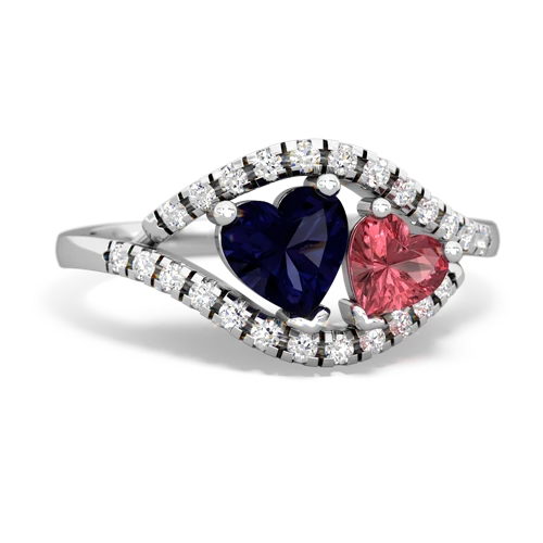 sapphire-tourmaline mother child ring