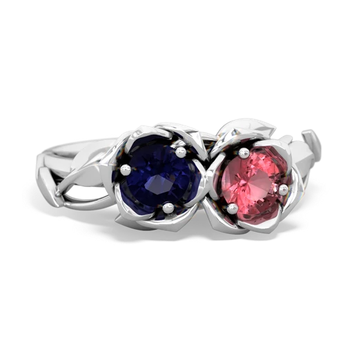 sapphire-tourmaline roses ring