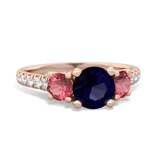 sapphire-tourmaline trellis pave ring