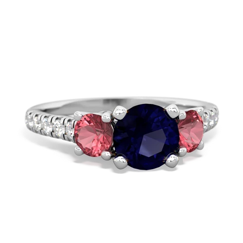 sapphire-tourmaline trellis pave ring