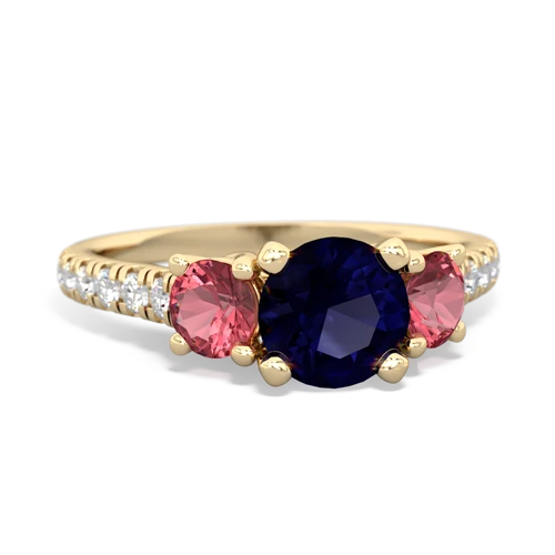 sapphire-tourmaline trellis pave ring