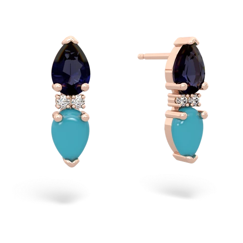 sapphire-turquoise bowtie earrings