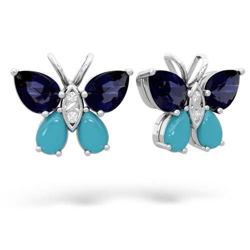 sapphire-turquoise butterfly earrings