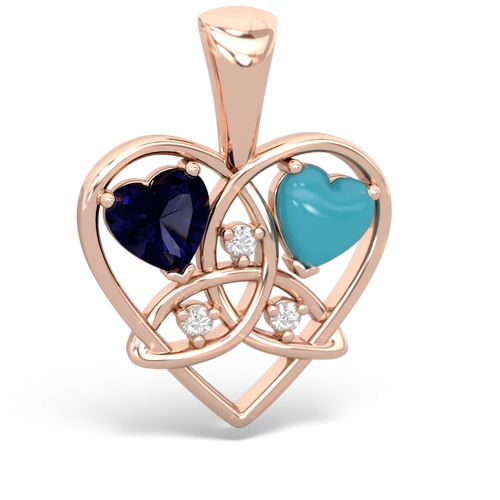 sapphire-turquoise celtic heart pendant
