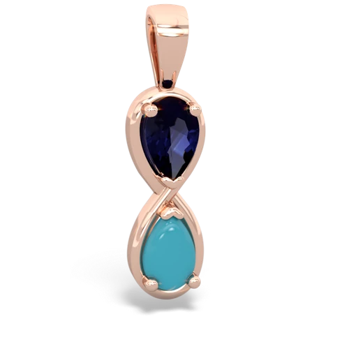 sapphire-turquoise infinity pendant