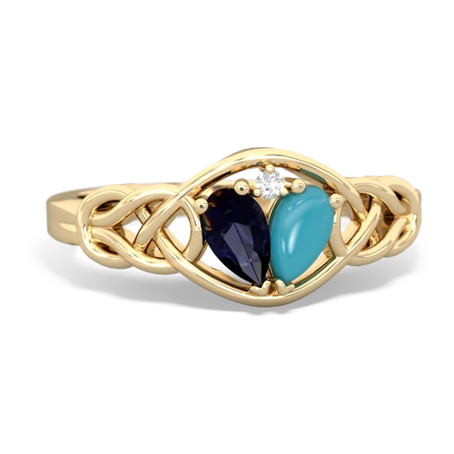 sapphire-turquoise celtic knot ring