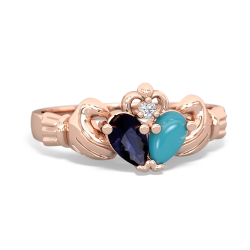 sapphire-turquoise claddagh ring