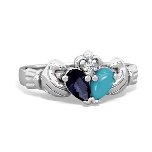 sapphire-turquoise claddagh ring