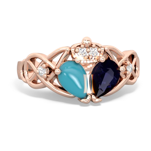 sapphire-turquoise claddagh ring