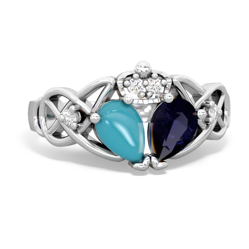 sapphire-turquoise claddagh ring