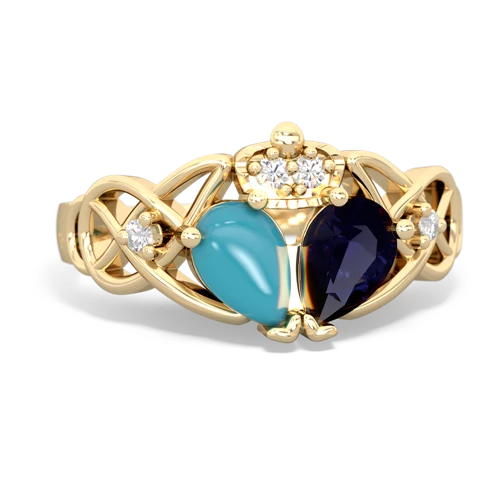 sapphire-turquoise claddagh ring