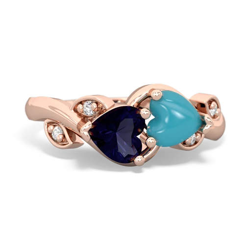 sapphire-turquoise floral keepsake ring