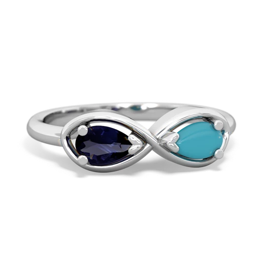 sapphire-turquoise infinity ring