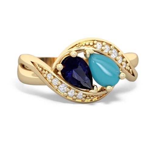 sapphire-turquoise keepsake curls ring