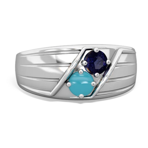 sapphire-turquoise mens ring