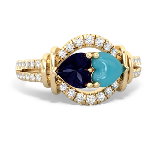 sapphire-turquoise pave keepsake ring