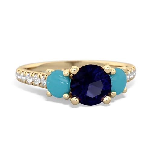 sapphire-turquoise trellis pave ring