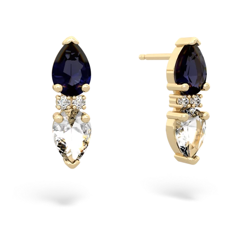 sapphire-white topaz bowtie earrings