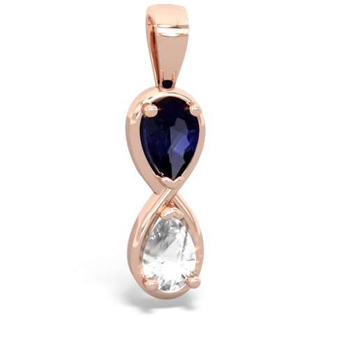 Sapphire Genuine Sapphire with Genuine White Topaz Infinity pendant Pendant
