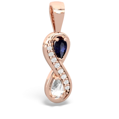 Sapphire Genuine Sapphire with Genuine White Topaz Keepsake Infinity pendant Pendant