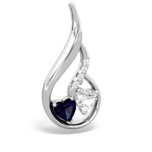 sapphire-white topaz keepsake swirl pendant
