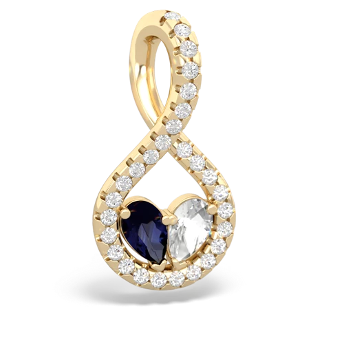 sapphire-white topaz pave twist pendant