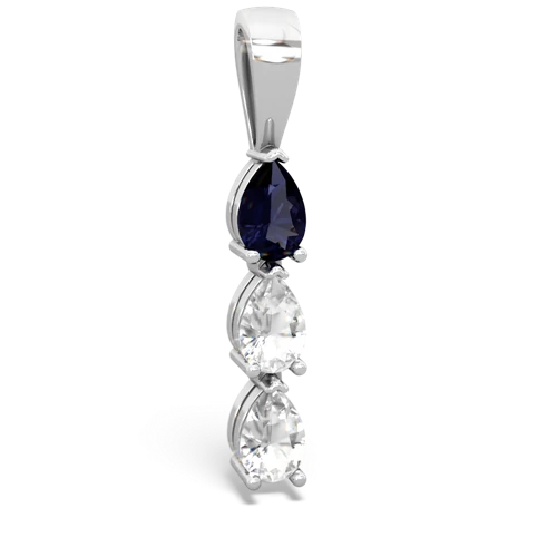 sapphire-white topaz three stone pendant