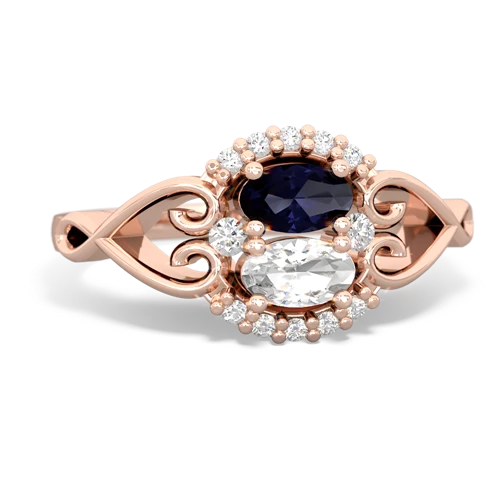Sapphire Genuine Sapphire with Genuine White Topaz Love Nest ring Ring