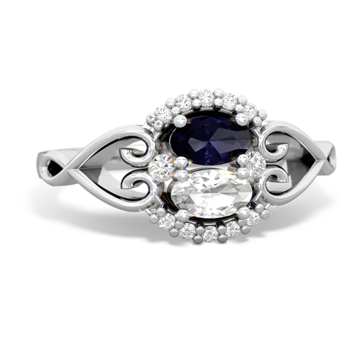 sapphire-white topaz antique keepsake ring