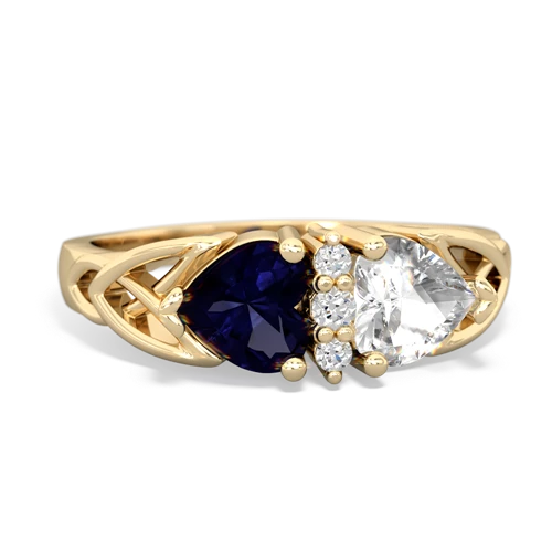 sapphire-white topaz celtic ring