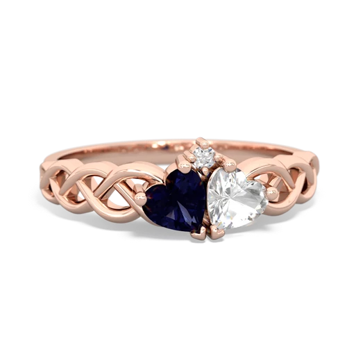 sapphire-white topaz celtic braid ring