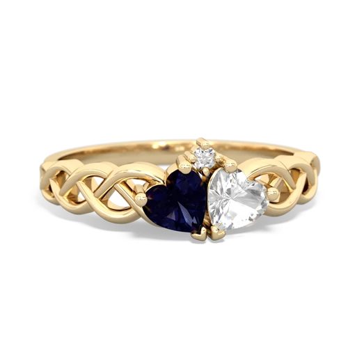 sapphire-white topaz celtic braid ring