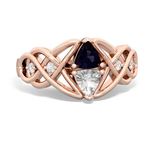 sapphire-white topaz celtic knot ring