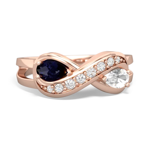 sapphire-white topaz diamond infinity ring