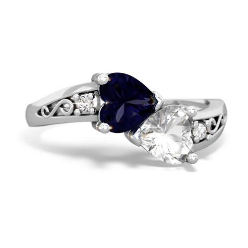 sapphire-white topaz filligree ring