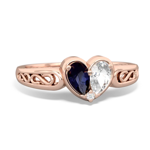 sapphire-white topaz filligree ring