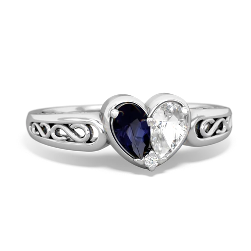 sapphire-white topaz filligree ring