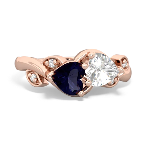 sapphire-white topaz floral keepsake ring