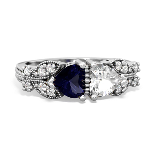 sapphire-white topaz keepsake butterfly ring