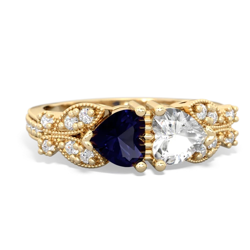 sapphire-white topaz keepsake butterfly ring