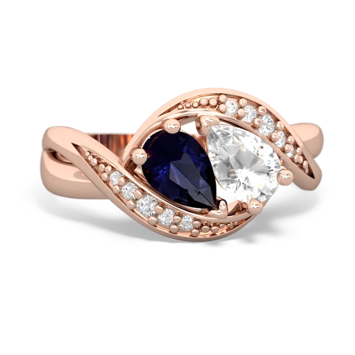Sapphire Genuine Sapphire with Genuine White Topaz Summer Winds ring Ring