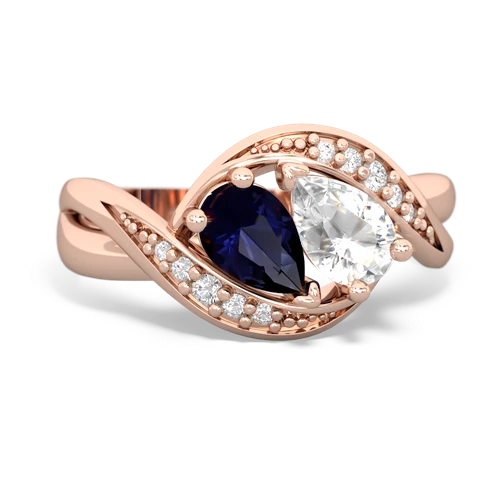 sapphire-white topaz keepsake curls ring