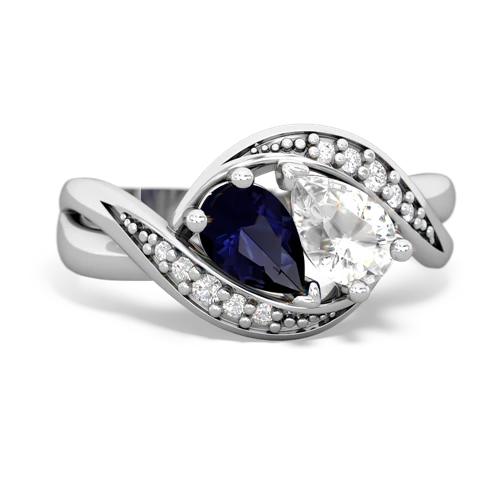 sapphire-white topaz keepsake curls ring