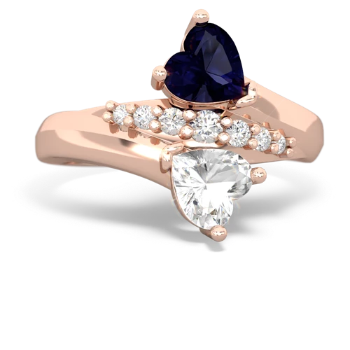 sapphire-white topaz modern ring