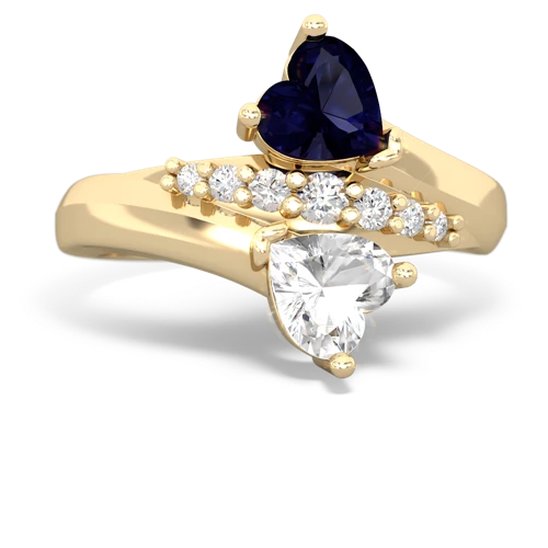 sapphire-white topaz modern ring